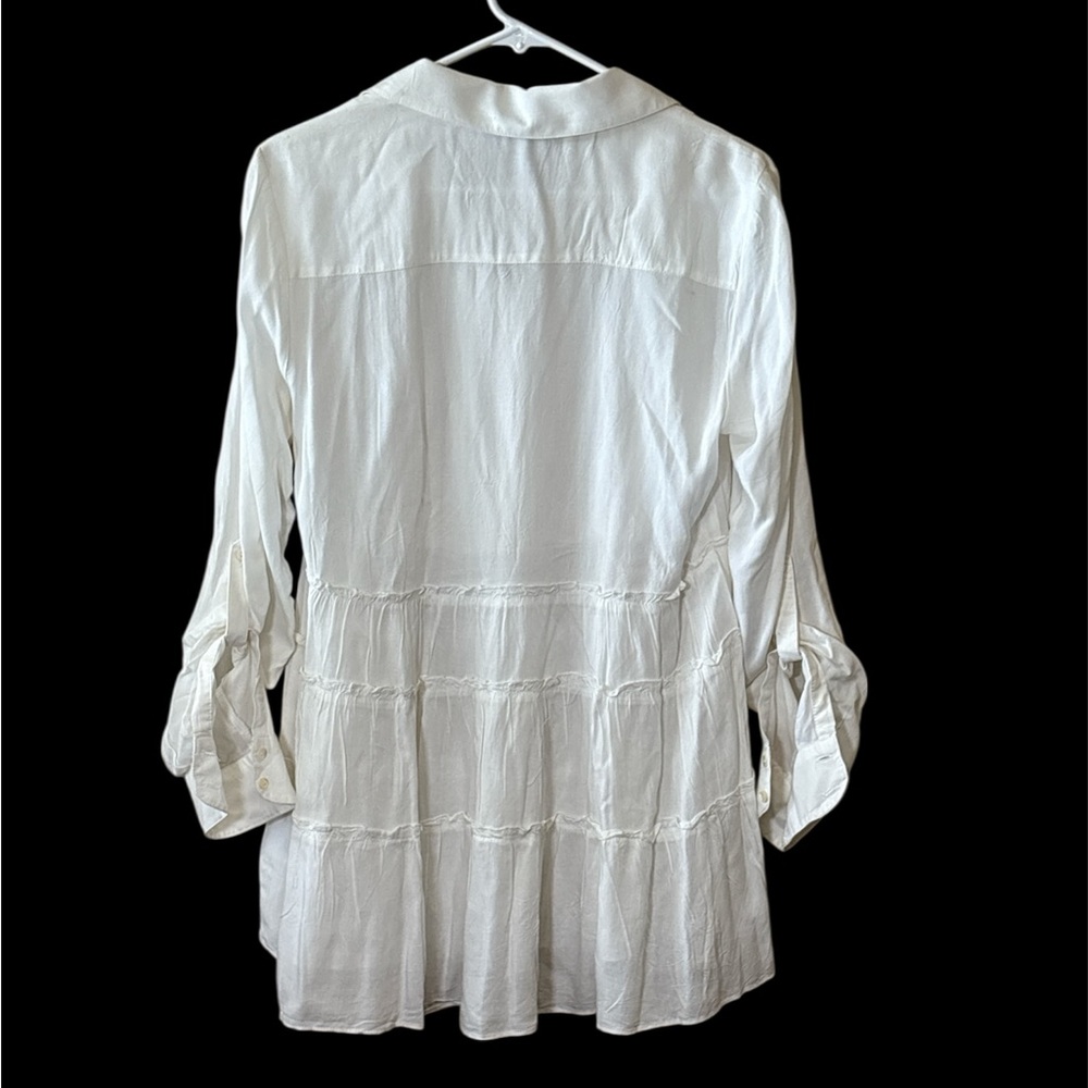 Style & Co. White Pintuck Blouse,NWT,made in India,100% Rayon - Picture 3 of 9